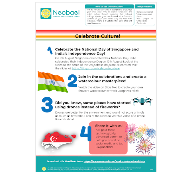Neobael Worksheet 🇸🇬 Celebrating Culture! 🇮🇳